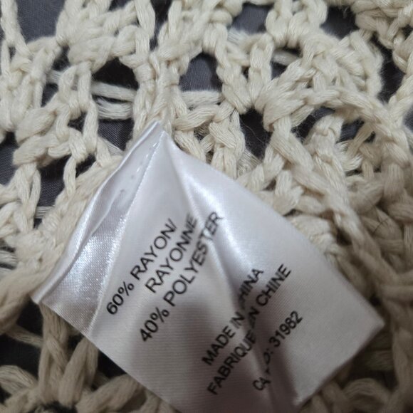 Y2K Long Crochet Duster Cardigan Fringed Vest Size M Boho Festival Fairy - Picture 11 of 11